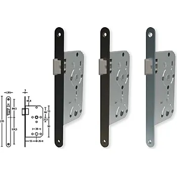 Zámek na kolo Zadlabavací zámek QOLIBRI bez západky (černý satén), DIN pravá, Černý satén
