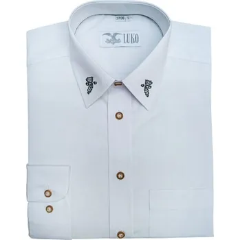 Pánská košile Bílá košile s výšivkou model 182113 velikost: 45