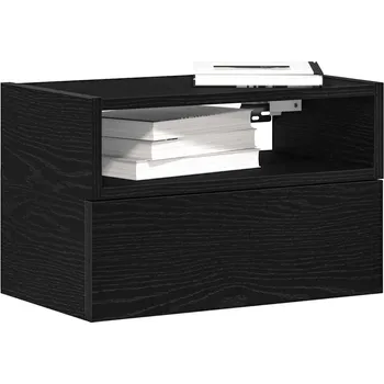 Noční stolek Nástěnné noční stolky 2 ks černé 45x26x28,5 cm Černý 858599