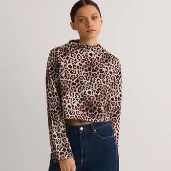 Dámská mikina Reserved - Halenka s leopardím vzorem - vícebarevná - VG160-MLC - VG160-MLC-L