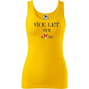 Dámské tričko DOBRÝ TRIKO Dámské tílko s potiskem Více RUMU Velikost: L, Barva: Žlutá