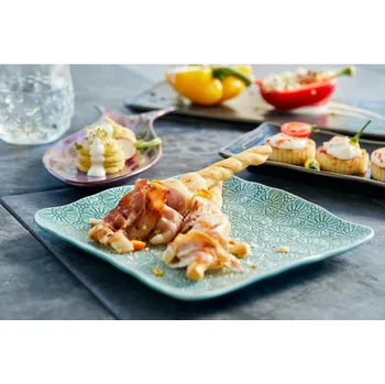 Keramický tác se vzorem, tyrkysový