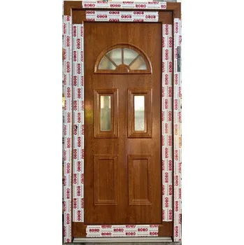 Vchodové dveře SOFT vchodové plastové dveře VIENNA, zlatý dub/bílá, 98x200 cm (jednokřídlé plastové dveře 98x200 cm)