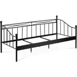 Postel jednolůžková 90x200 cm, kovová, černý matný lak