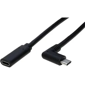 Datový kabel InLine USB 5Gbps kabel prodlužovací, USB C(M) USB C(F) lomený, 1m, černý (35781) - 11.42.5495