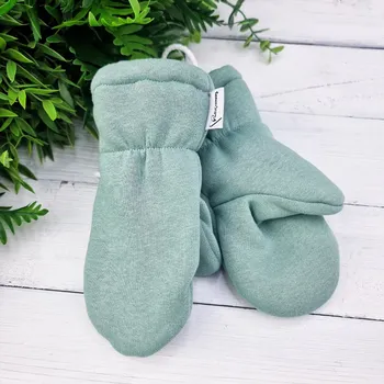 Rukavice Kulišárny Zateplené rukavice s palcem warm MÁTOVÁ Věk v měsících: 1. 6-12 měsíců a nápletem