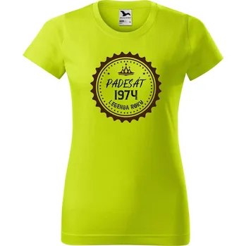 Dámské oblečení DOBRÝ TRIKO Dámské tričko s potiskem Legenda padesát Barva: Limetková, Velikost: XS