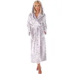 Dámský dlouhý župan s kapucí IRBIS leopardí vzor šedá - 4XL