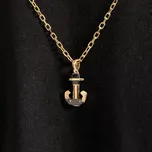 Lillian Vassago Zlatý přívěsek kotva s černou keramikou LLV36-GP008