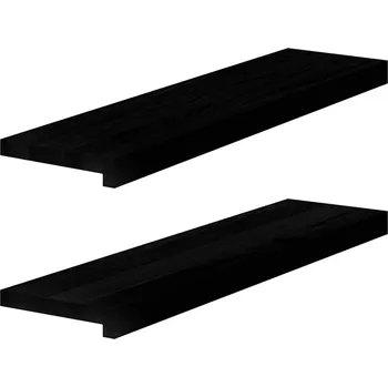 Nášlap na schod Okenní parapety 2ks tmavě hnědé 80x20x2cm masivní dub Hnědá 4009174