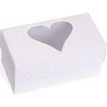 Dárková krabička Krabička dno + víko, bílá, motiv SRDCE uprostřed