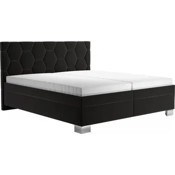 Postel BLANAŘ Manželská postel 180x200 Paulina černá, matrace Nelly Plus