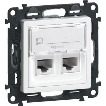 vypínač LEGRAND 86C5UB1 Niloé STEP Datová zásuvka 1xRJ45 C5E UTP s popisovým polem bílá (LEGRAND 86C5UB1)