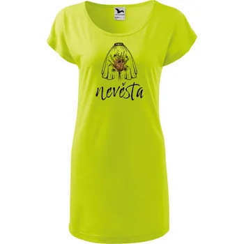 DOBRÝ TRIKO Dámské tričko/šaty Nevěsta kytice Velikost: XS, Barva: Limetková