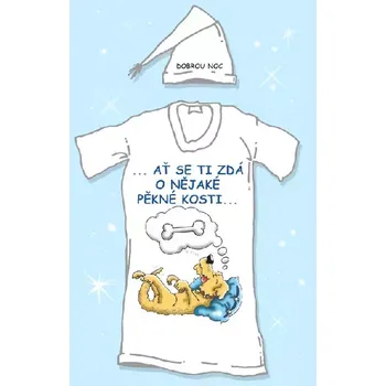 Dámské noční prádlo Noční košile – Ať se ti zdá o nějaké pěkné kosti XL bílá