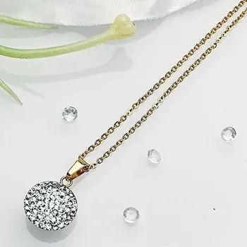 Řetízek Ocelový řetízek s kamínky - zlatý