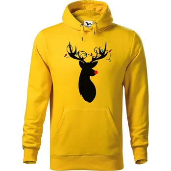 Pánská mikina DOBRÝ TRIKO Pánská vánoční mikina s potiskem Jelen Velikost pánské mikiny: 3XL, Barva: Žlutá