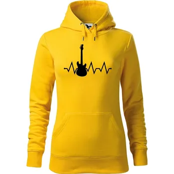 Dámská mikina DOBRÝ TRIKO Dámská mikina s potiskem Tep kytara Velikost dámské mikiny: XS, Barva: Žlutá