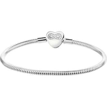 Náramek Stříbrný náramek Beads se zirkony - srdce, nekonečno - AP537-9677