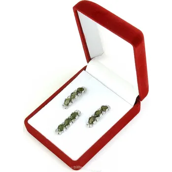 Souprava šperků Elegantní dárková sada šperků vltavíny a zirkony Ag 925/1000 + Rh