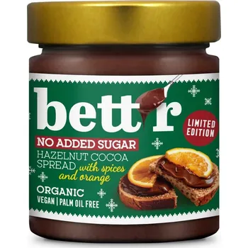 Bettr Lískoříšková pomazánka s kořením, kakaem a pomerančem bez přidaného cukru bio 250 g