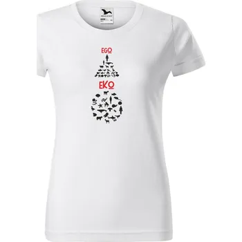 Dámské tričko DOBRÝ TRIKO Dámské tričko s potiskem EGO EKO Barva: Bílá, Velikost: XL
