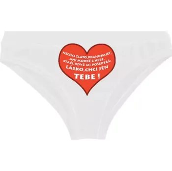 Kalhotky Kalhotky-Nechci zlato XXL tanga_bílá