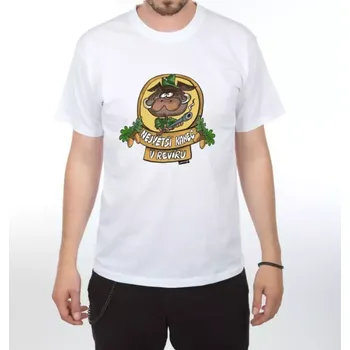 Pánské tričko Vtipné tričko – Největší kanec XXL bílá