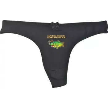 Kalhotky Kapr, sumec, štika - Vtipné kalhotky M tanga_černá