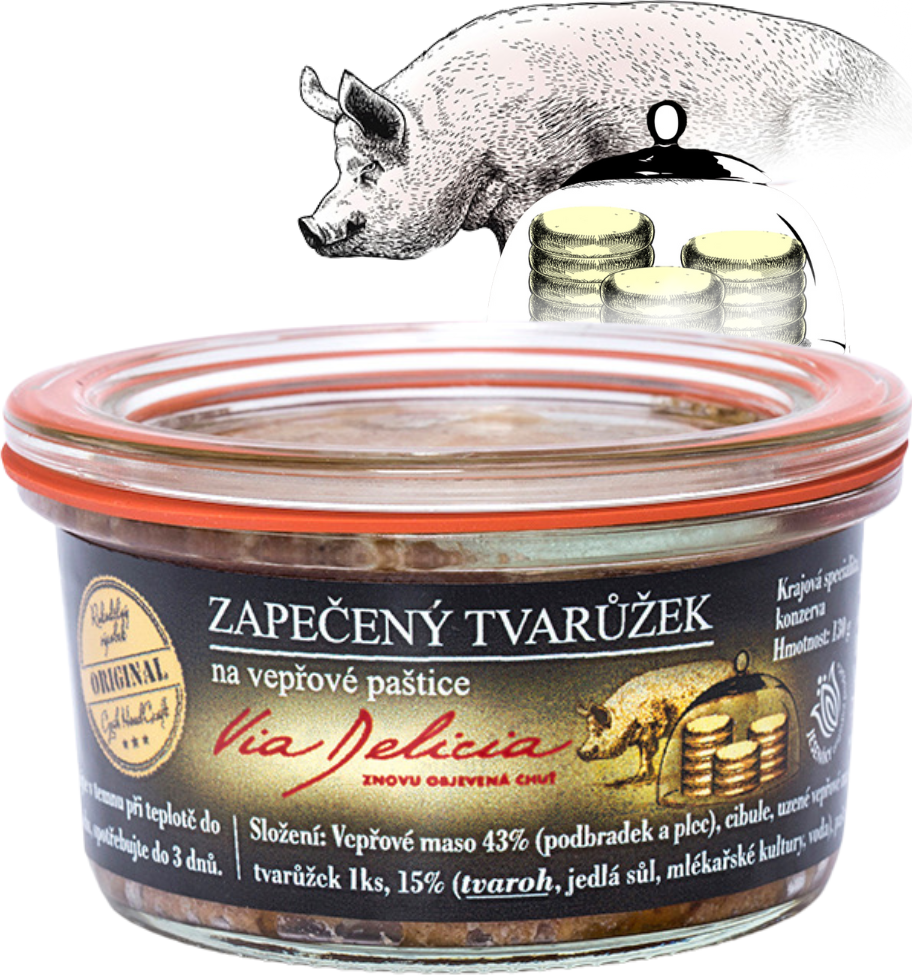 Zapečený tvarůžek na vepřové paštice | Via Delicia