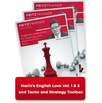 Šachy ChessBase Marin's English Love -Vol. 1, Vol. 2 and Tactic and Strategy Toolbox, Mihail Marin - verze ke stažení (anglicky)