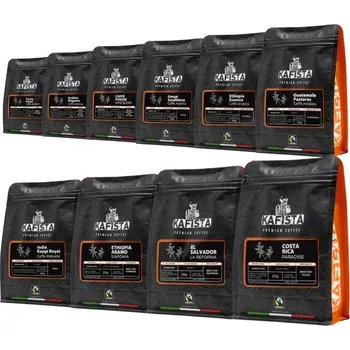 Káva Káva Kafista Exkluzivní balíček zrnkové kávy 10 x 250 g - Praženo v Itálii, Fiartrade, SCA