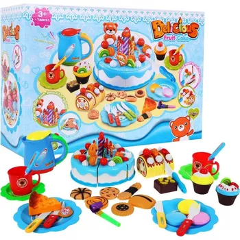 Party dekorace Narozeninová párty sada modrá dort + příslušenství na baterie