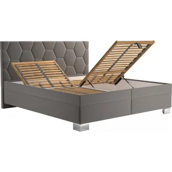 Postel BLANAŘ Manželská postel 160x200 Paulina béžová, bez matrace