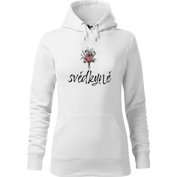 Dámská mikina DOBRÝ TRIKO Dámská mikina s potiskem Svědkyně kytice Velikost dámské mikiny: 2XL, Barva: Bílá