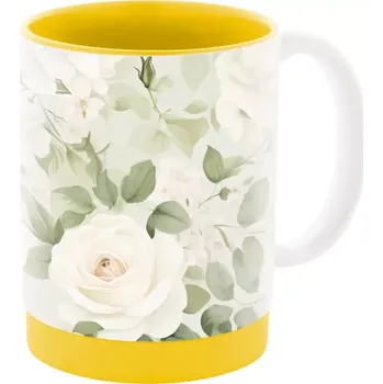 MultiColour Plus hrnek na sublimaci - žlutá / bílá - AP862012-02