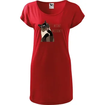 Dámské tričko DOBRÝ TRIKO Dámské tričko/šaty Naštvaná kočka Velikost: S, Barva: Červená