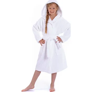 Dámské noční prádlo Dětský luxusní župan Athena s kapucí bílá - 116