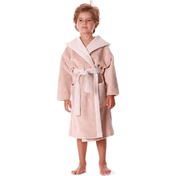 Dámský župan Dětský dlouhý župan s kapucí TAMPA duo oříšková - 140