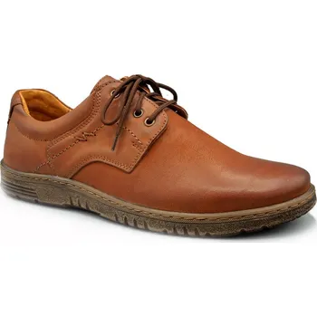 Pánská zimní obuv Pánské hnědé polobotky, Riko R958 (pánské boty z pravé kůže)