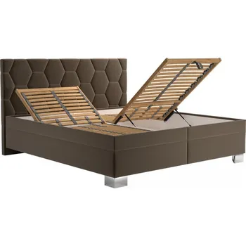 Postel BLANAŘ Manželská postel 160x200 Paulina hnědá, bez matrace