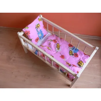 Doplněk pro panenku Lamps Postýlka dřevěná 57 cm