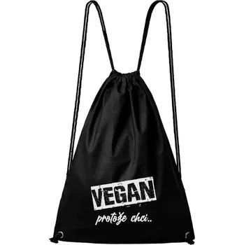 Městský batoh DOBRÝ TRIKO Bavlněný batoh Vegan, protože chci Barva: Černá
