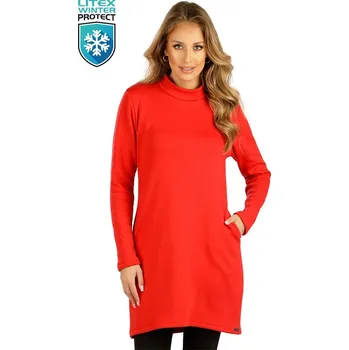 Dámské šaty Zateplené mikinové šaty LITEX červené M