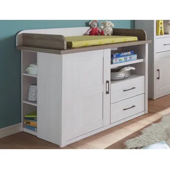 Komoda Komoda+přebalovací pult+regál Luca, dub/bělená pinie