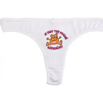 Kalhotky Méďa - Vtipné kalhotky M tanga_bílá