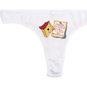 Kalhotky Nabízím volné místo... - Vtipné kalhotky M tanga_bílá