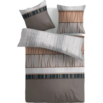 Povlečení Povlečení Pruhované, oranžová/černá/šedá, renforcé