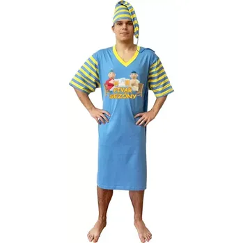 Dámská noční košile Pivaři - Noční košile modro žlutá XXXL