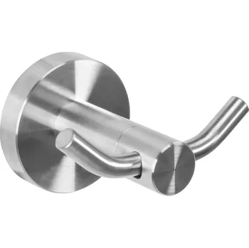 Držák na ručník Rea Mist 02, 2-háček na ručníky 332914B, broušená ocel, REA-06900